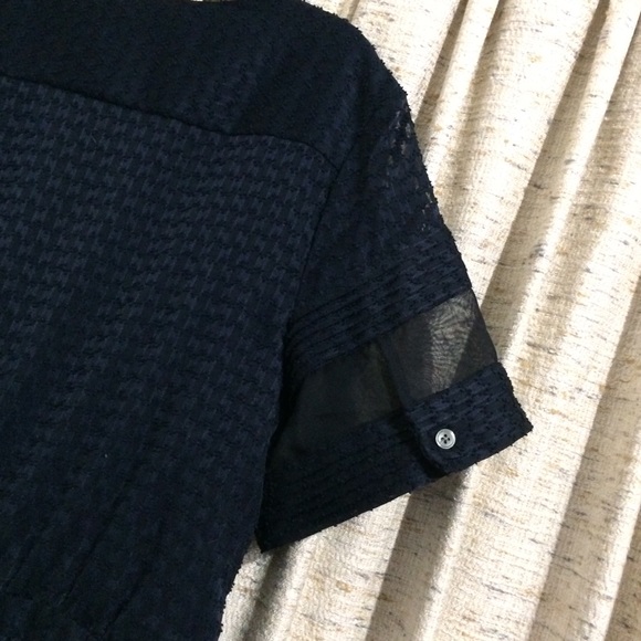 Banana Republic Navy Sheer Swiss Dot Dress - Picture 9 of 11